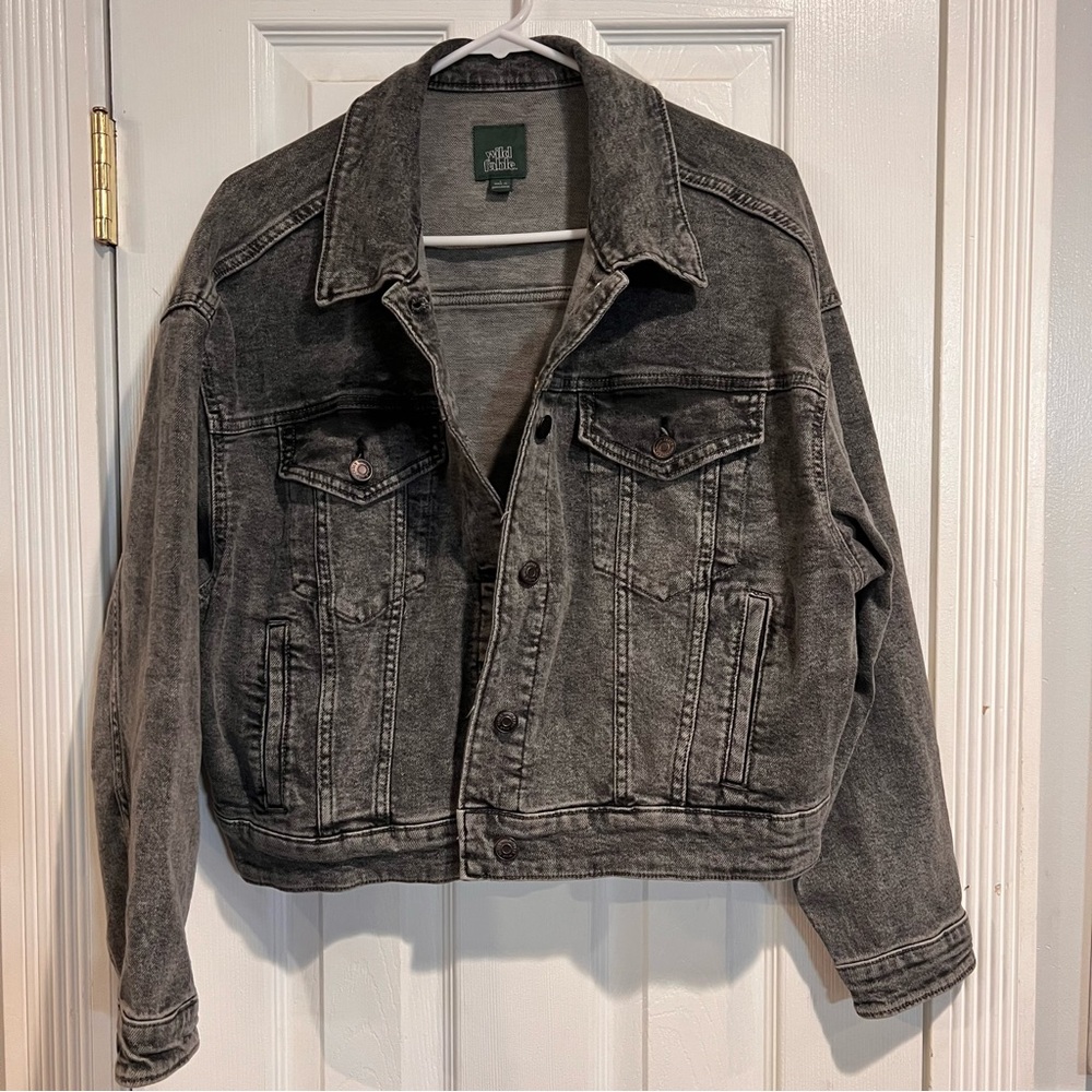 Wild Fable Gray Jean Jacket Cropped Trucker